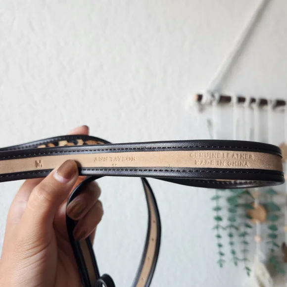 Ann Taylor Leopard Print Belt - Black and Tan - Picture 5 of 5